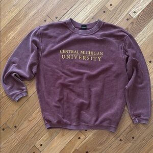 Central Michigan University CMU Chippewas Corded Ribbed Crew Sweatshirt M